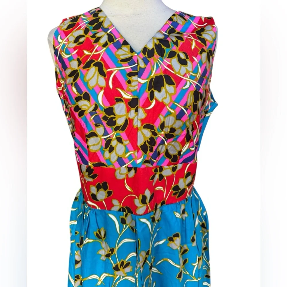 NWOT 1970s Lounge Craft, 100% Cotton, Hawaiian Inspired, Maxi‎ Dress